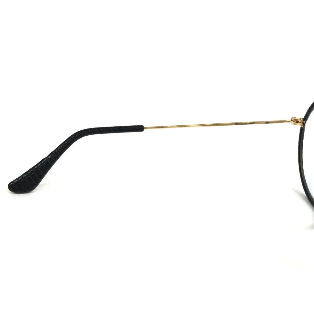 Vintage B&L Ray-Ban Leathers Sunglasses Black Gold with Gray Photochromic Lenses